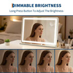 Specchio LED da Trucco con Luci, 3 Modalità di Colore Dimmerabili, Ingrandimento 10X, Controllo Touch