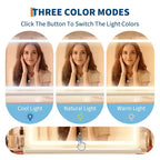 Specchio LED da Trucco con Luci, 3 Modalità di Colore Dimmerabili, Ingrandimento 10X, Controllo Touch