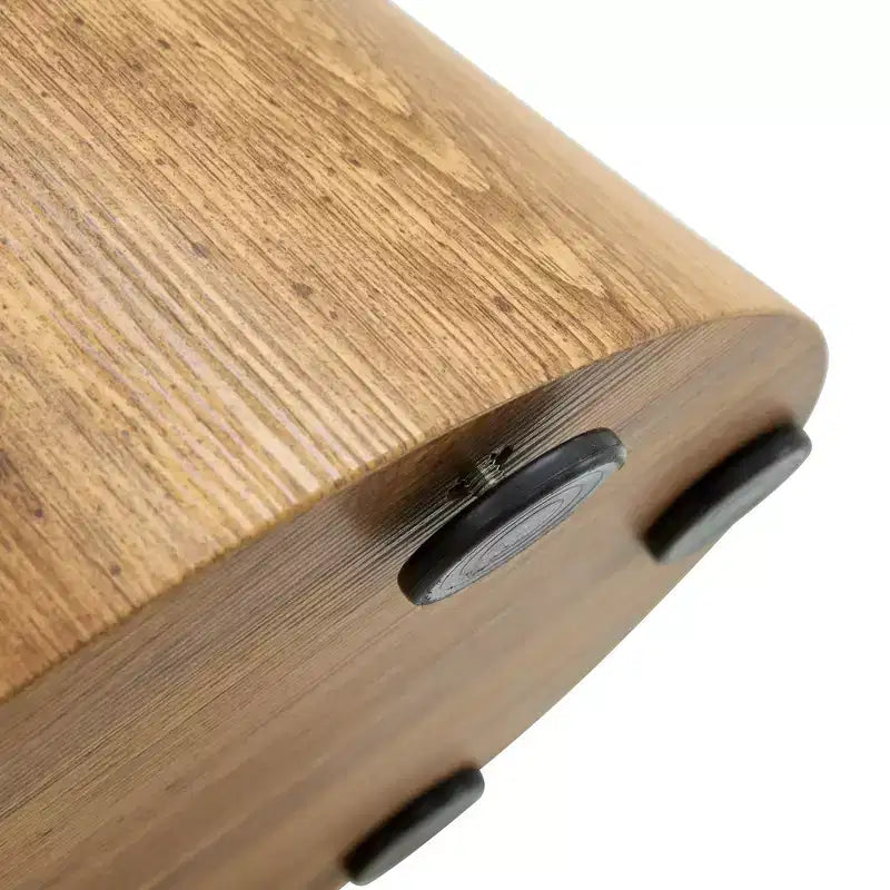 Tavolino da caffè rotondo con piedistallo in legno da 23"