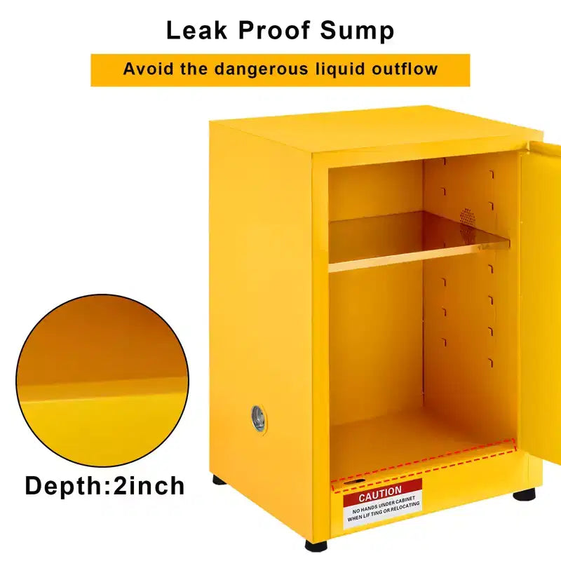 Armadio di sicurezza per liquidi infiammabili – 17 x 17 x 22 pollici, 1 anta, ripiano regolabile