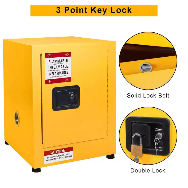 Armadio di sicurezza per liquidi infiammabili – 17 x 17 x 22 pollici, 1 anta, ripiano regolabile