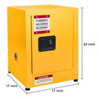 Armadio di sicurezza per liquidi infiammabili – 17 x 17 x 22 pollici, 1 anta, ripiano regolabile