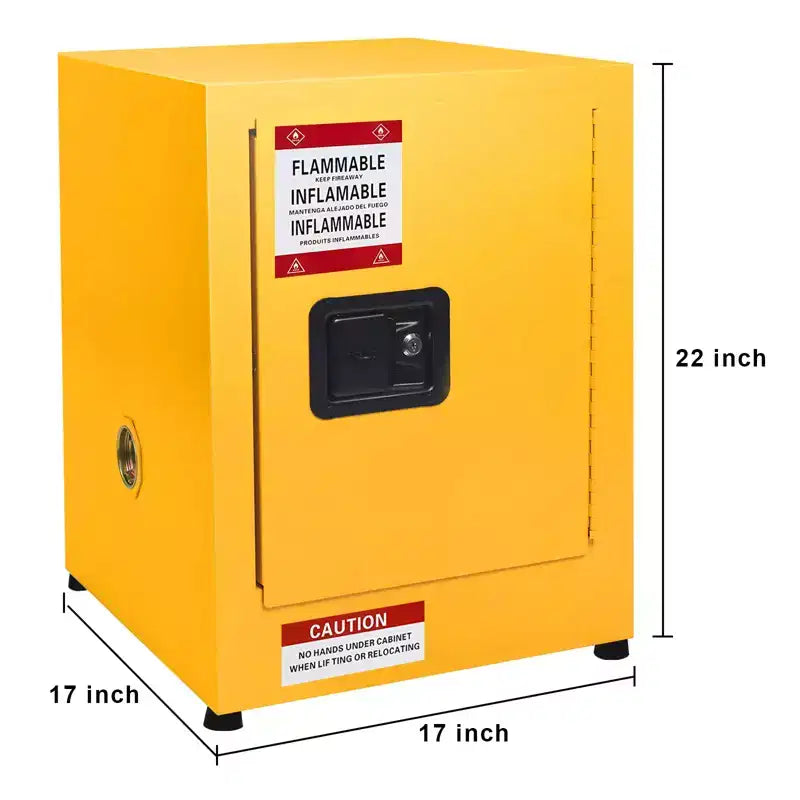 Armadio di sicurezza per liquidi infiammabili – 17 x 17 x 22 pollici, 1 anta, ripiano regolabile