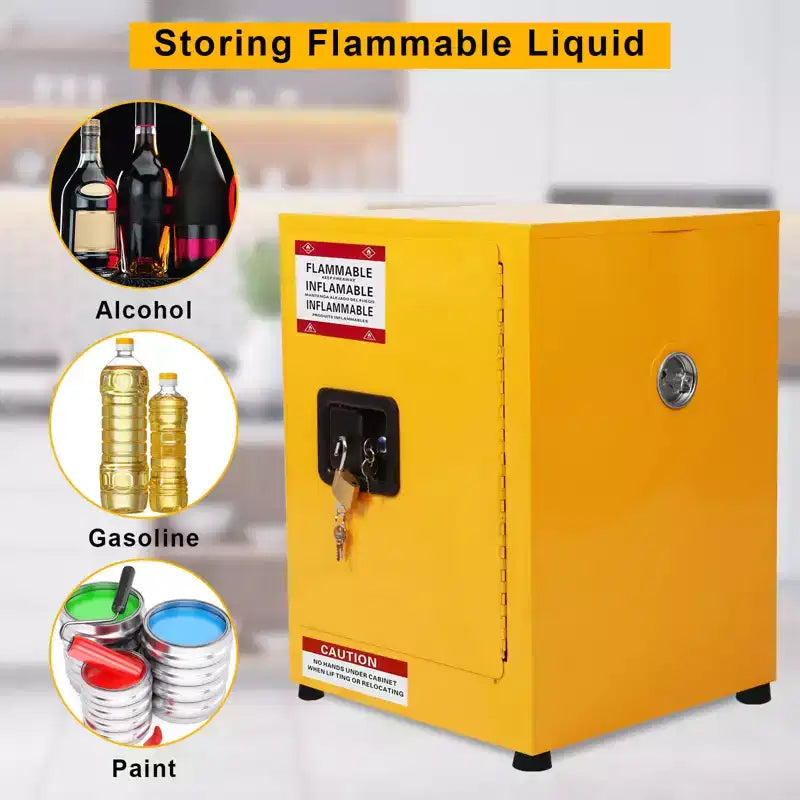 Armadio di sicurezza per liquidi infiammabili – 17 x 17 x 22 pollici, 1 anta, ripiano regolabile