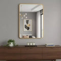 Specchio decorativo con cornice in alluminio dorato da 36".