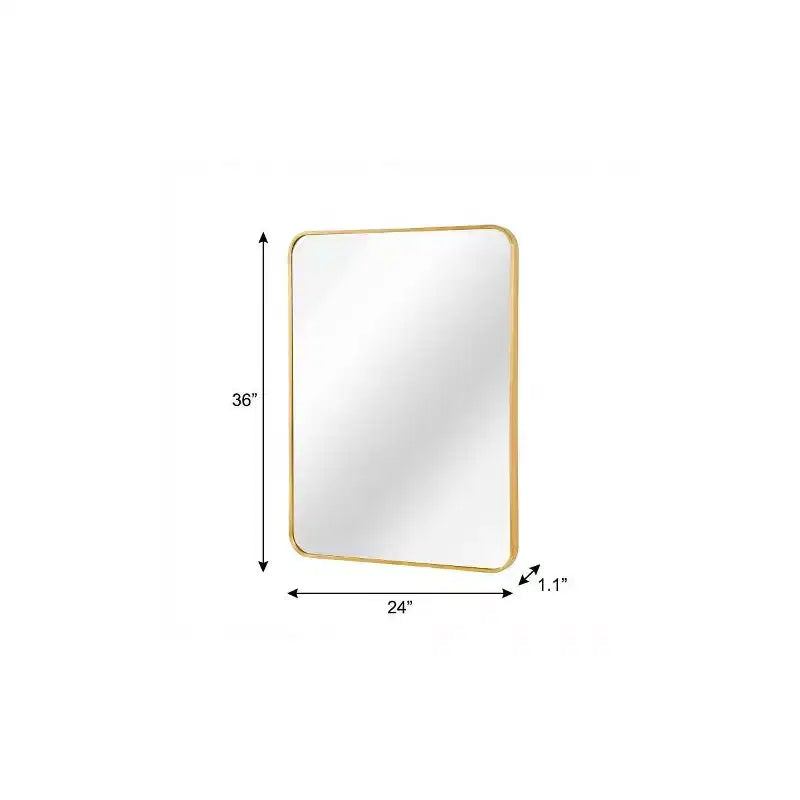 Specchio decorativo con cornice in alluminio dorato da 36".