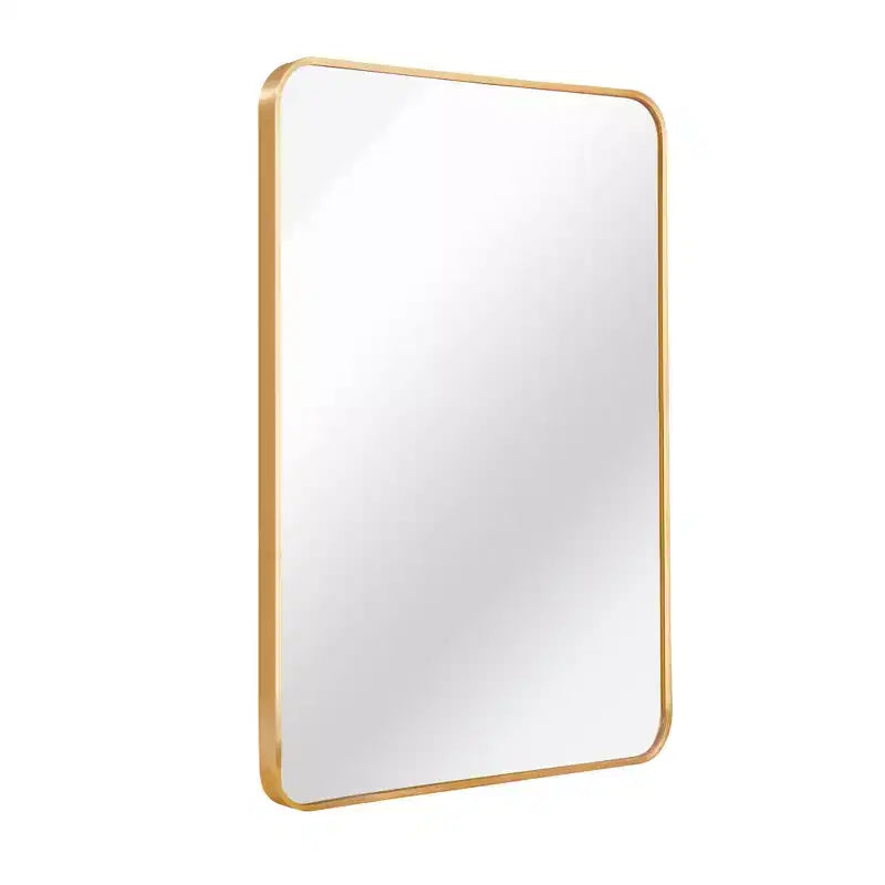 Specchio decorativo con cornice in alluminio dorato da 36".