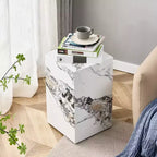 Tavolino moderno in MDF con piano effetto marmo