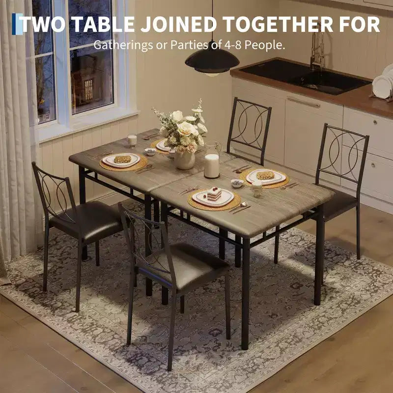 Set tavolo da pranzo per 2 con sedie imbottite