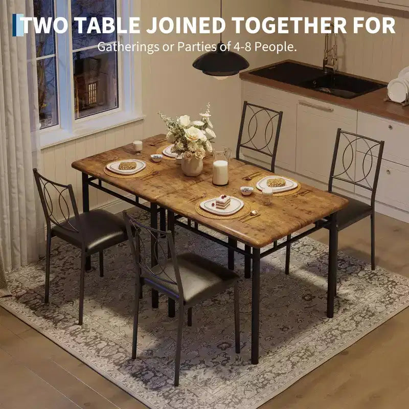 Set tavolo da pranzo per 2 con sedie imbottite
