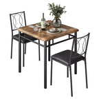 Set tavolo da pranzo per 2 con sedie imbottite