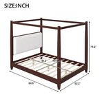 Letto a piattaforma moderno con baldacchino e testiera imbottita