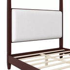 Letto a piattaforma moderno con baldacchino e testiera imbottita