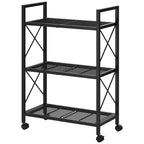 Scarpiera a più ripiani con struttura in metallo e ripiani in tessuto