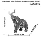 Statuetta di Elefante in Resina Colorata, Stampa a Trasferimento d'Acqua, Decorazione Domestica