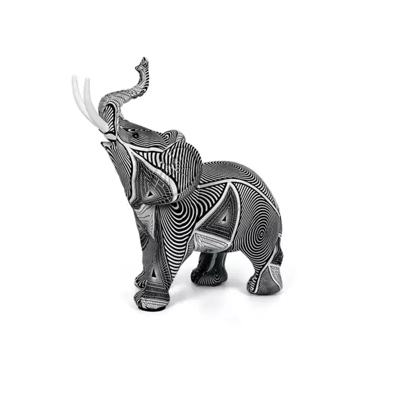 NotArt Graffiti Colorful Resin Elephant Figurine - Water Transfer Printed Home Decor for Living