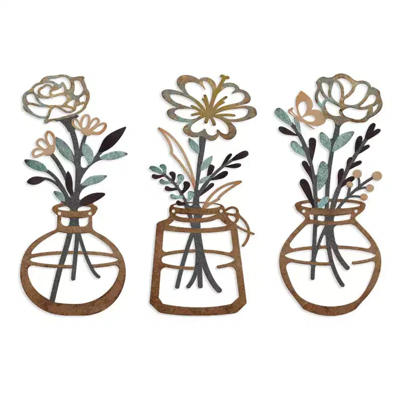 Skyzone Rustic Metal Flower Wall Art - Durable Farmhouse Wall Decor, Versatile for Bedroom, Living