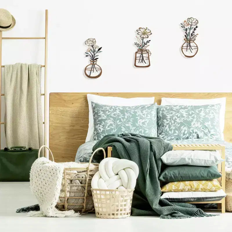 Decorazione Murale Rustica in Metallo a Forma di Fiore - Decorazione da Parete in Stile Fattoria per Camera da Letto, Soggiorno e Altro Ancora