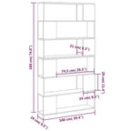 Libreria Divisoria – Legno Composito Bianco, 100x24x188 cm