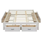 Letto a piattaforma matrimoniale in legno con 6 cassetti contenitore