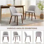 Set di 2 sedie da pranzo imbottite con gambe in legno