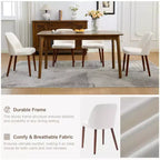 Set di 2 sedie da pranzo imbottite con gambe in legno