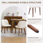 Set di 2 sedie da pranzo imbottite con gambe in legno
