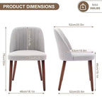 Set di 2 sedie da pranzo imbottite con gambe in legno