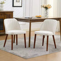 Stylish Wooden Dining Chairs Set of 2. Comfortable Fabric Padded Seats & Wood Legs Perfect for Kitchen. Dining Room & Cafe Use