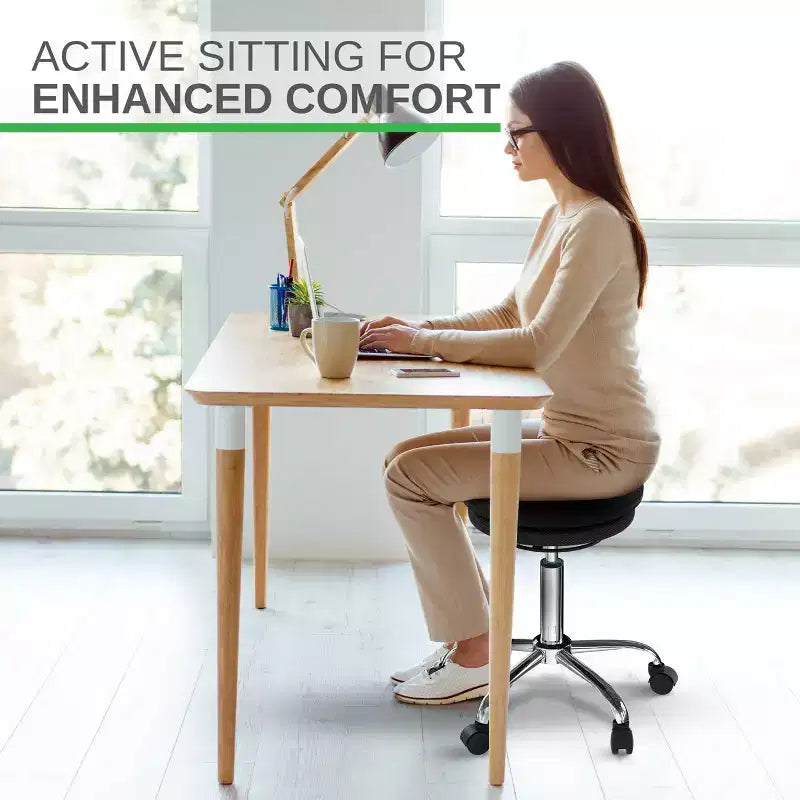 Sgabello ergonomico con ruote e altezza regolabile – Sedia da ufficio senza braccioli con seduta imbottita