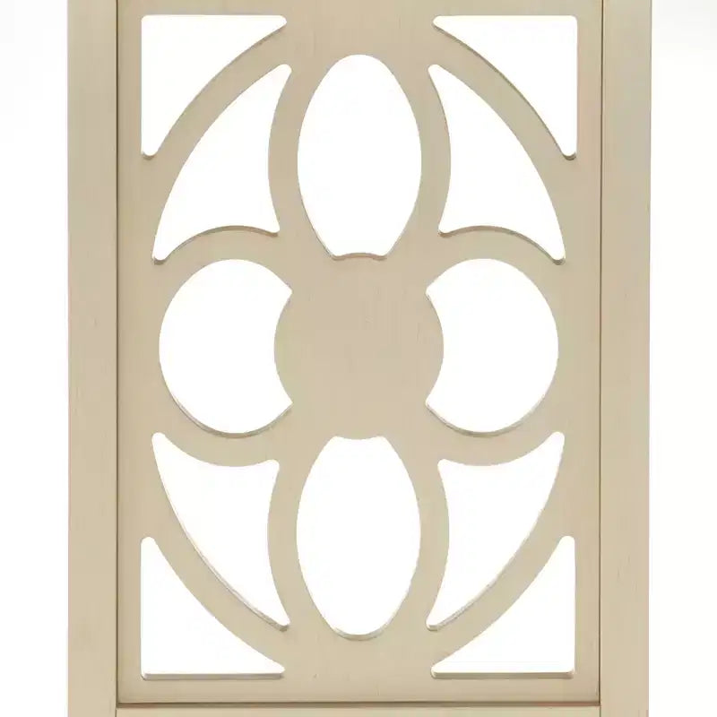 Scrivania con cassetto e gambe con pannello floreale – Bianco Antico, 111,76 cm di larghezza