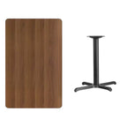 Piano tavolo rettangolare in laminato 30'' x 48'' con base rotonda da 24''