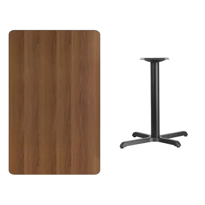 Piano tavolo rettangolare in laminato 30'' x 48'' con base rotonda da 24''