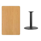 Piano tavolo rettangolare in laminato 30'' x 48'' con base rotonda da 24''