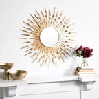 Specchio da parete a raggiera con cornice in MDF