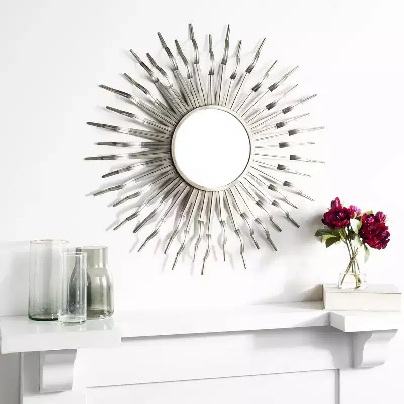 Specchio da parete a raggiera con cornice in MDF