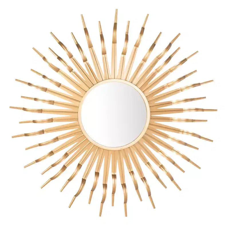 Specchio da parete a raggiera con cornice in MDF
