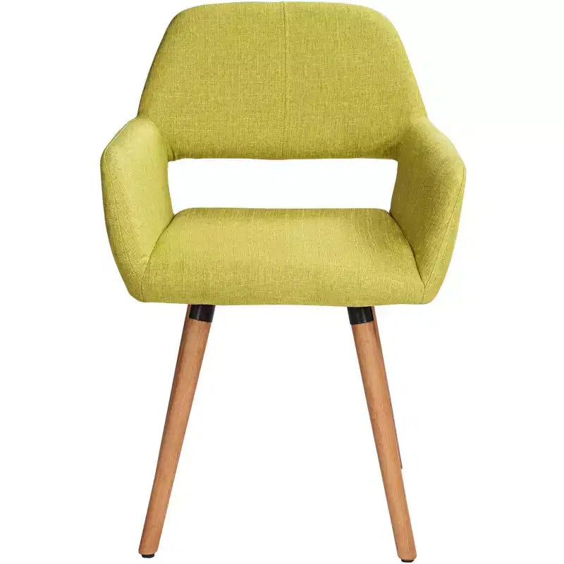 Sedia da pranzo moderna di metà secolo in tessuto verde