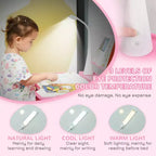 Set Tavolo e Sedie per Bambini con Lampada LED USB e Cassetto Contenitore