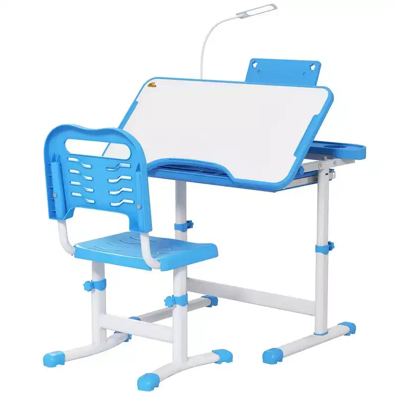 Set Tavolo e Sedie per Bambini con Lampada LED USB e Cassetto Contenitore