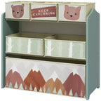Organizzatore di giocattoli con 6 contenitori, unità di archiviazione per bambini per camera da letto, 63,5 x 30,5 x 66 cm
