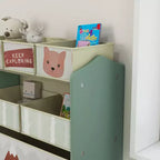 Organizzatore di giocattoli con 6 contenitori, unità di archiviazione per bambini per camera da letto, 63,5 x 30,5 x 66 cm