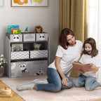 Organizzatore di giocattoli con 6 contenitori, unità di archiviazione per bambini per camera da letto, 63,5 x 30,5 x 66 cm