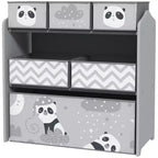 Organizzatore di giocattoli con 6 contenitori, unità di archiviazione per bambini per camera da letto, 63,5 x 30,5 x 66 cm