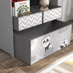 Organizzatore di giocattoli con 6 contenitori, unità di archiviazione per bambini per camera da letto, 63,5 x 30,5 x 66 cm