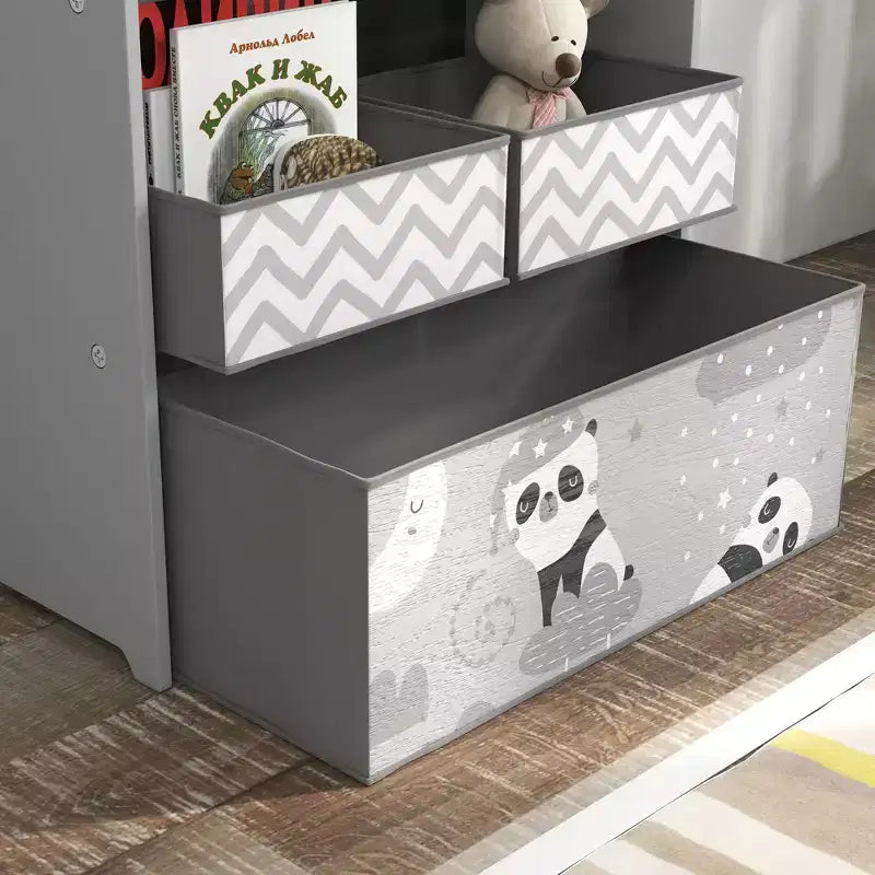 Organizzatore di giocattoli con 6 contenitori, unità di archiviazione per bambini per camera da letto, 63,5 x 30,5 x 66 cm