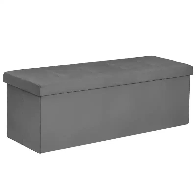 Panca Pouf Contenitore Pieghevole in Velluto da 43" con Cofanetto Giocattoli, Supporta fino a 300 kg