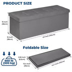 Panca Pouf Contenitore Pieghevole in Velluto da 43" con Cofanetto Giocattoli, Supporta fino a 300 kg