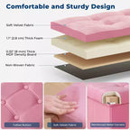 Panca Pouf Contenitore Pieghevole in Velluto da 43" con Cofanetto Giocattoli, Supporta fino a 300 kg