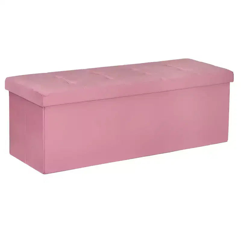 Panca Pouf Contenitore Pieghevole in Velluto da 43" con Cofanetto Giocattoli, Supporta fino a 300 kg